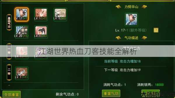 江湖世界热血刀客技能全解析 第1张