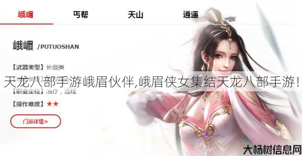 天龙八部手游峨眉伙伴,峨眉侠女集结天龙八部手游! 第1张 天龙八部手游峨眉伙伴,峨眉侠女集结天龙八部手游! 第1张