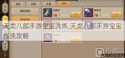 天龙八部手游宝宝洗炼,天龙八部手游宝宝炼洗攻略 第1张