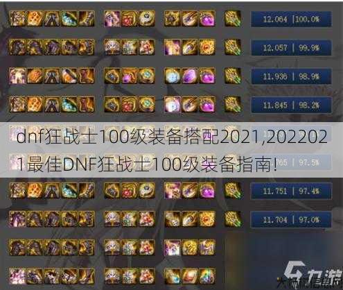 dnf狂战士100级装备搭配2021,2022021最佳DNF狂战士100级装备指南! 第1张