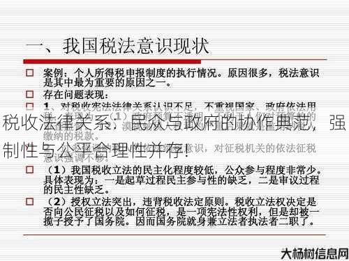 税收法律关系：民众与政府的协作典范，强制性与公平合理性并存!