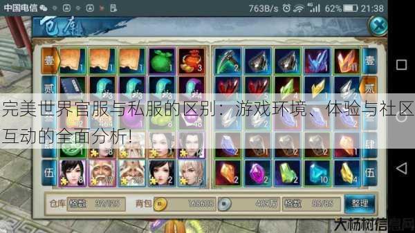 完美世界官服与私服的区别：游戏环境、体验与社区互动的全面分析! 第2张