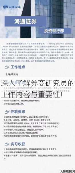 深入了解券商研究员的工作内容与重要性!
