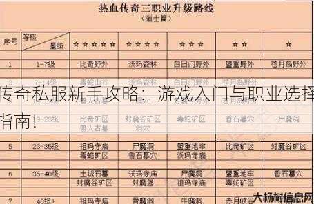 传奇私服新手攻略:游戏入门与职业选择指南!