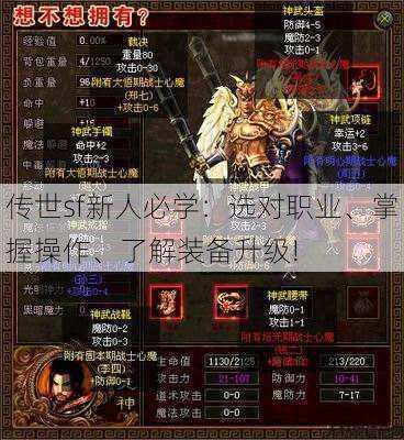 传世sf新人必学：选对职业、掌握操作、了解装备升级!