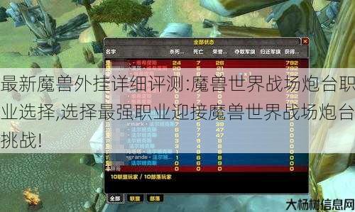 最新魔兽外挂详细评测:魔兽世界战场炮台职业选择,选择最强职业迎接魔兽世界战场炮台挑战! 第3张