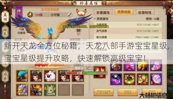 新开天龙全方位秘籍，天龙八部手游宝宝星级,宝宝星级提升攻略，快速解锁高级宝宝！ 第3张