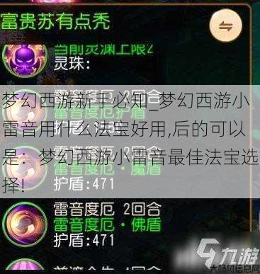 梦幻西游新手必知_梦幻西游小雷音用什么法宝好用,后的可以是：梦幻西游小雷音最佳法宝选择! 第2张