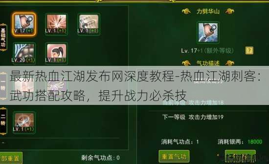 最新热血江湖发布网深度教程-热血江湖刺客：武功搭配攻略，提升战力必杀技 第3张