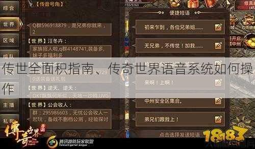 传世全面积指南、传奇世界语音系统如何操作 第3张