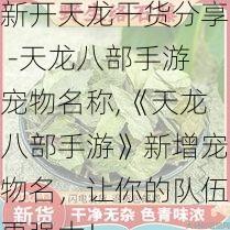 新开天龙干货分享 -天龙八部手游宠物名称,《天龙八部手游》新增宠物名,让你的队伍更强大! 第1张 新开天龙干货分享 -天龙八部手游宠物名称,《天龙八部手游》新增宠物名,让你的队伍更强大! 第1张