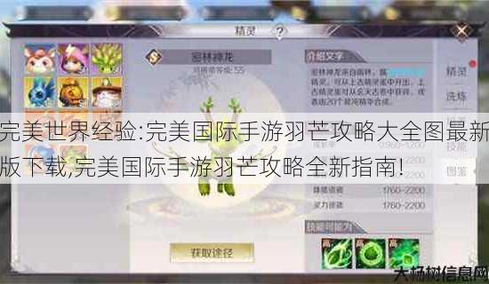 完美世界经验:完美国际手游羽芒攻略大全图最新版下载,完美国际手游羽芒攻略全新指南!