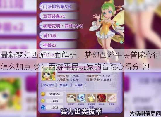 最新梦幻西游全面解析，梦幻西游平民普陀心得怎么加点,梦幻西游平民玩家的普陀心得分享! 第1张
