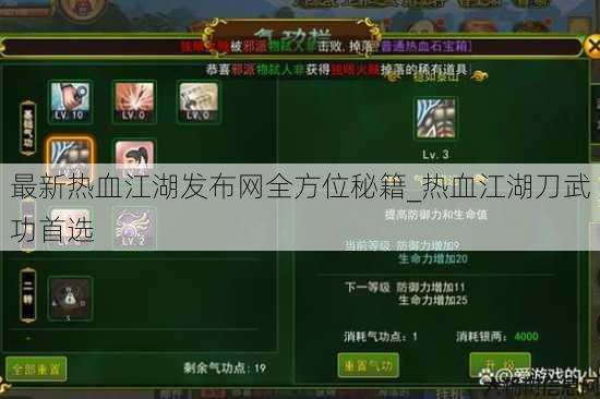 最新热血江湖发布网全方位秘籍_热血江湖刀武功首选 第3张