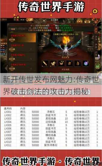 新开传世发布网魅力:传奇世界破击剑法的攻击力揭秘 第1张