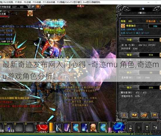 最新奇迹发布网入门心得 -奇迹mu 角色,奇迹mu游戏角色分析! 第3张