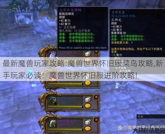最新魔兽玩家攻略:魔兽世界怀旧服菜鸟攻略,新手玩家必读：魔兽世界怀旧服进阶攻略! 第1张
