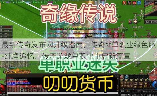 最新传奇发布网升级指南，传奇sf单职业绿色服-纯净追忆：传奇游戏单职业重启新篇章