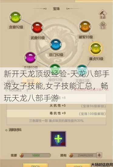 新开天龙顶级经验-天龙八部手游女子技能,女子技能汇总，畅玩天龙八部手游 第3张