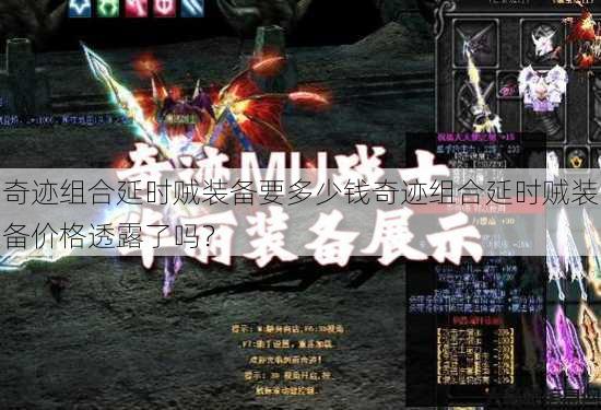 奇迹组合延时贼装备要多少钱奇迹组合延时贼装备价格透露了吗？ 第1张