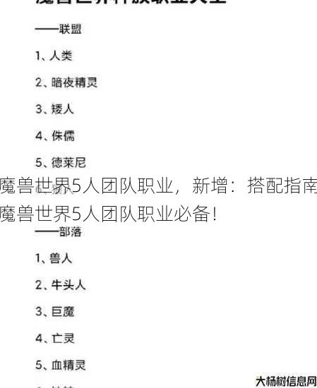 魔兽世界5人团队职业，新增：搭配指南魔兽世界5人团队职业必备！ 第1张