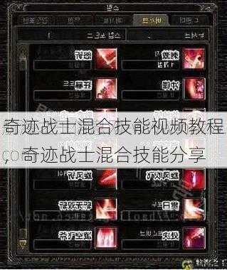 奇迹战士混合技能视频教程，奇迹战士混合技能分享 第1张