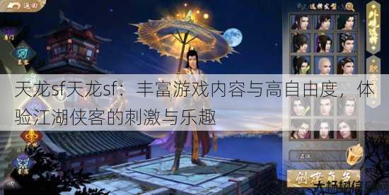 天龙sf天龙sf：丰富游戏内容与高自由度，体验江湖侠客的刺激与乐趣 第4张