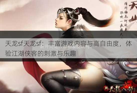天龙sf天龙sf：丰富游戏内容与高自由度，体验江湖侠客的刺激与乐趣 第2张