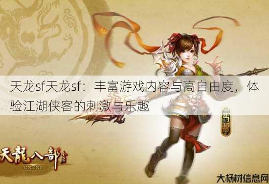 天龙sf天龙sf：丰富游戏内容与高自由度，体验江湖侠客的刺激与乐趣 第1张