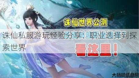 诛仙私服游玩经验分享：职业选择到探索世界