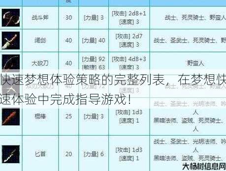 快速梦想体验策略的完整列表，在梦想快速体验中完成指导游戏！ 第1张