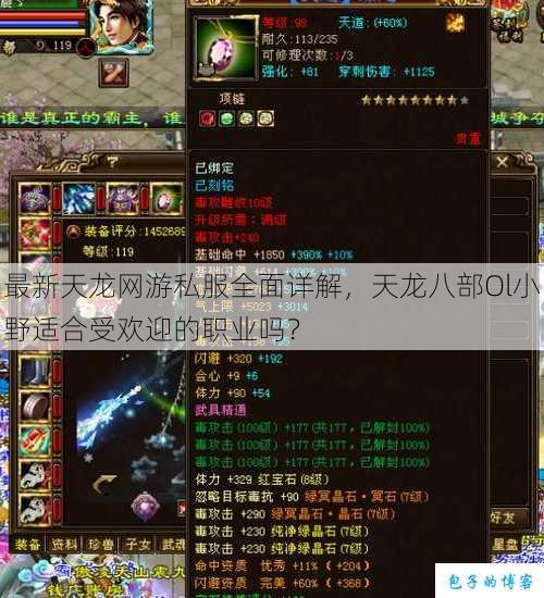 最新天龙网游私服全面详解,天龙八部Ol小野适合受欢迎的职业吗? 第1张 最新天龙网游私服全面详解,天龙八部Ol小野适合受欢迎的职业吗? 第1张