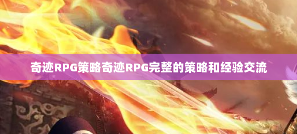 奇迹RPG策略奇迹RPG完整的策略和经验交流 第3张