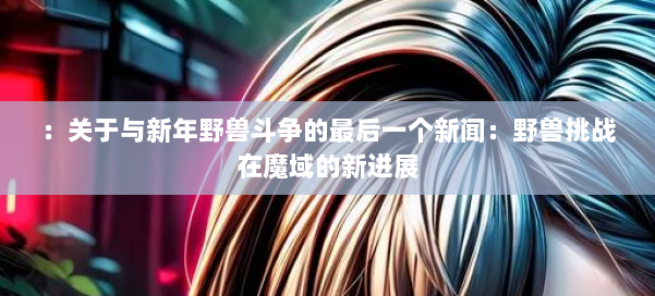 ：关于与新年野兽斗争的最后一个新闻：野兽挑战在魔域的新进展 第2张