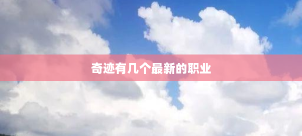 奇迹有几个最新的职业 第1张