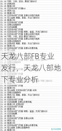 天龙八部FB专业发行，天龙八部地下专业分析 第3张