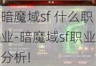 暗魔域sf 什么职业-暗魔域sf职业分析! 第3张