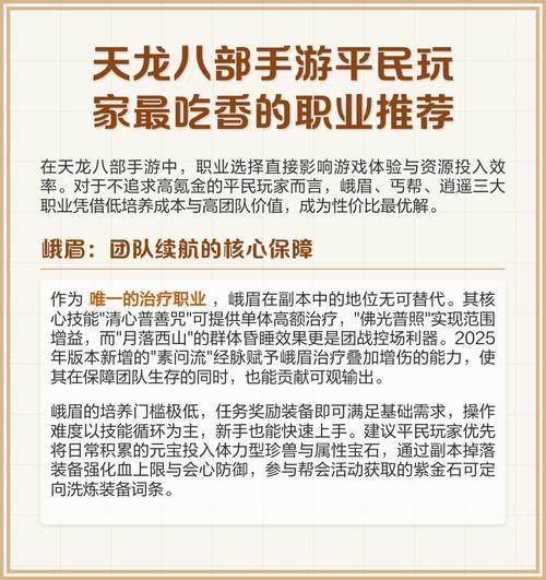 天龙私服：职业选择、技能培养与游玩体验分享 第4张